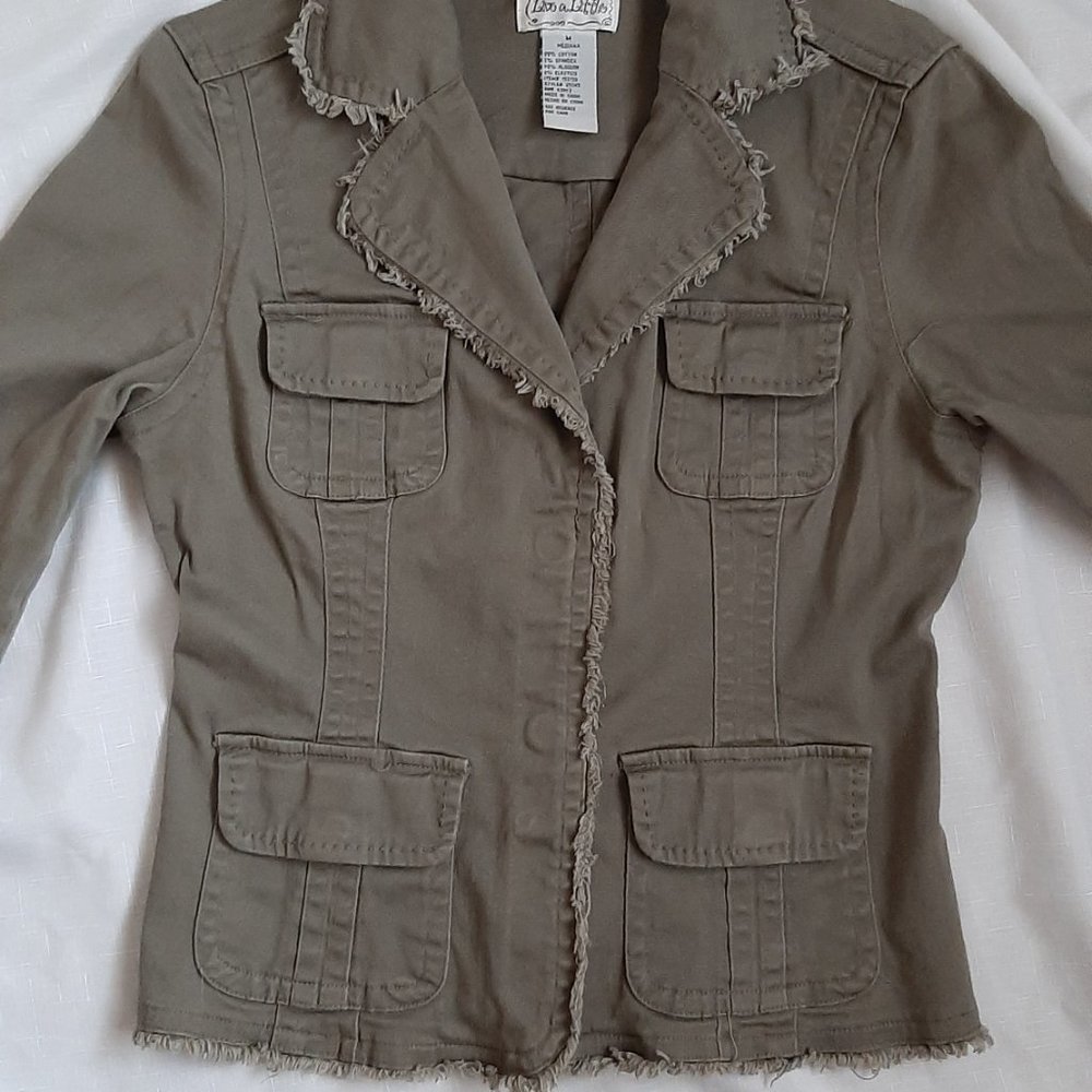 Live a Little Women`s Boho Raw Edge Jacket (M) - Picture 3 of 15